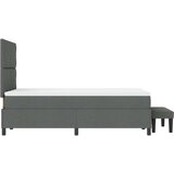 vidaXL Postelja s škatličnim vzmetenjem z ležiščem in klopjo temno siva 120x190 cm tkanina | Shoptok.si