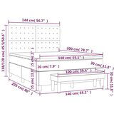 Krevet box spring s madracem svjetlosivi 140x200 cm od tkanine | shoptok.hr