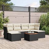 vidaXL 7-dijelni set vrtnih sofa od poliratana s jastucima crni | shoptok.hr