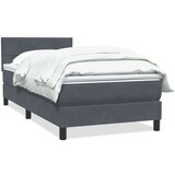 Box spring krevet s madracem tamnosivi 90x220 cm baršunasti | shoptok.hr