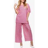 Resti Fuchsia women's pleated patterned set - Clothing Cene