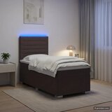  Boxspring krevet s madracem Tamno smeđa 90 x 200 cm Tkanina - Tamno smeđa 90 x 200 cm Dizajn linija | shoptok.hr