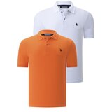 Dewberry DUAL SET T8561 MENS TSHIRT-WHITE-ORANGE | shoptok.hr