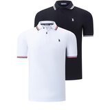 Dewberry DUO SET T8594 MENS T-SHIRT-WHITE-BLACK Cene