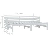  Dnevni ležaj na izvlačenje bijeli od borovine 2 x (90x200) cm | shoptok.hr