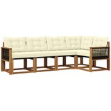 vidaXL Zunanja garnitura za sedenje z blazino 5 pcs Naravna in smetana, (5000273517) | Shoptok.si