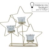 Molarem Home Metalni svijećnjak zlatne zvjezdice - 29 cm | shoptok.hr