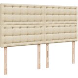  Krevet s oprugama i madracem krem 180x200 cm od tkanine Slike