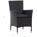 vidaXL 7-dijelni vrtni blagovaonski set od poliratana crni | shoptok.hr