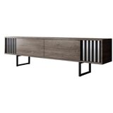 Hanah home TV komoda Chrome Line, 180x48x30 cm, Smeđa-Crna | Eponuda.ba