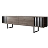 Hanah home TV polica Chrome Line Walnut Black