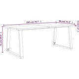  Blagovaonski stol sa živim rubom 200x90x75 cm od drva bagrema | shoptok.hr