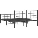 Metalni okvir kreveta uzglavlje i podnožje crni 160x200 cm | shoptok.hr