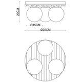 Globo 54343-3 - Stropno svetlo PARSONS 3xE27/40W/230V prečnik 39 cm braon/zadimljeno | Eponuda.com