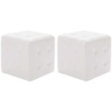  Tabure 2 kosa bel 30x30x30 cm umetno usnje - Tabure, (21662900) | Shoptok.si