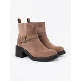 Shelvt Stylish beige ankle boots with a stable heel | shoptok.hr