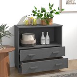  Komoda HAMAR tamnosiva 85 x 35 x 80 cm od masivne borovine | shoptok.hr