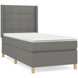 vidaXL Box spring postelja z vzmetnico temno siva 90x190 cm blago, (20791485) Cene