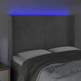  LED uzglavlje svjetlosivo 147 x 16 x 118/128 cm baršunasto | shoptok.hr