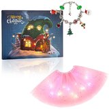 Jojoy Set za izdelavo zapestnic, Božični adventni koledar + Svetleče krilo z LED lučkami (roza) | ADVENTPRINCESS, (5000091469) Cene