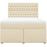  Krevet s oprugama i madracem krem 160x200 cm od tkanine | shoptok.hr