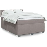 vidaXL Krevet s oprugama i madracem smeđesivi 140x200 cm tkanina | shoptok.hr