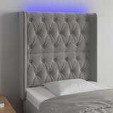The Living Store led posteljno vzglavje svetlo sivo 83x16x118/128 cm žamet - led vzglavje, (21488118) Cene
