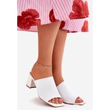 Boto Women's Heeled Block Sandals White Wenilan | Shoptok.si