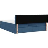 vidaXL Otomanski posteljni okvir z vzmetnico moder 160x200 cm blago | Shoptok.si