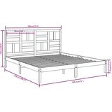  Okvir za krevet od masivnog drva bijeli 180 x 200 cm veliki | shoptok.hr
