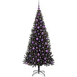 vidaXL Božično drevo med 300 LED z stojalom Črna 180 cm PVC | Shoptok.si