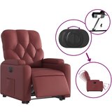  Električni naslonjač na podizanje umjetna koža crvena boja vina | shoptok.hr
