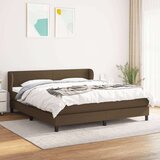  Box spring postelja z vzmetnico temno rjava 180x200 cm blago, (20898350) Cene