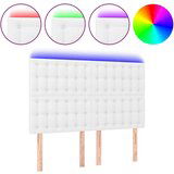  Posteljno vzglavje belo 144x5x118/128 cm umetno usnje, (20934022) | Shoptok.si