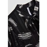 Marisse Black Tie-Neck Shirt | shoptok.hr