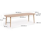 Kave Home Okrugli proširiv blagovaonski stol u dekoru hrasta u prirodnoj boji ø 160 cm Oqui – | shoptok.hr