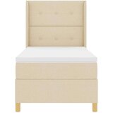 Box Spring Postelja z Blazino in LED Krem 80x200 cm Tkanina, (22049905) | Shoptok.si