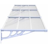 Nadstrešnica za vrata siva i prozirna 358,5x90 cm polikarbonat | shoptok.hr
