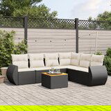 vidaXL 7-dijelni set vrtnih sofa od poliratana s jastucima crni | shoptok.hr
