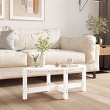 The Living Store Klubska mizica bela 87x48x35 cm trdna borovina - Klubska Mizica, (21573315) Cene