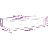 vidaXL Zidna polica s ladicama beton siva 80x34x17cm konstruirano drvo | shoptok.hr