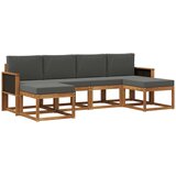 vidaXL Zunanja garnitura za sedenje 6 pcs Naravna in antracitna, (5000280826) | Shoptok.si