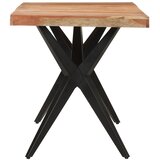  Blagovaonski stol crni 140x70x76 cm od masivnog bagremovog drva | shoptok.hr