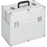 vidaXL Kovčeg za šminku 37 x 24 x 35 cm srebrni aluminijski | shoptok.hr