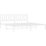  Metalni okvir za krevet s uzglavljem bijeli 193x203 cm | shoptok.hr