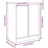vidaXL Komoda bela 57x34x76 cm inženirski les | Shoptok.si