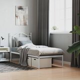  Metalni okvir krevet bez madraca s uzglavljem bijeli 75x190 cm | shoptok.hr