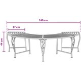 Klupa pod drvetom 4-Broj sjedala 160 x 80 x 44 cm Čelik Crna | Eponuda.com