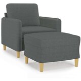  Fotelja s tabureom tamnosiva 60 cm od tkanine | shoptok.hr
