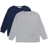 Minymo Sweater majica plava / siva melange